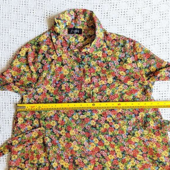 CHEPE Italy Tunic Dress Long Sleeve Floral Boho Size M Made in Italy - Picture 5 of 7